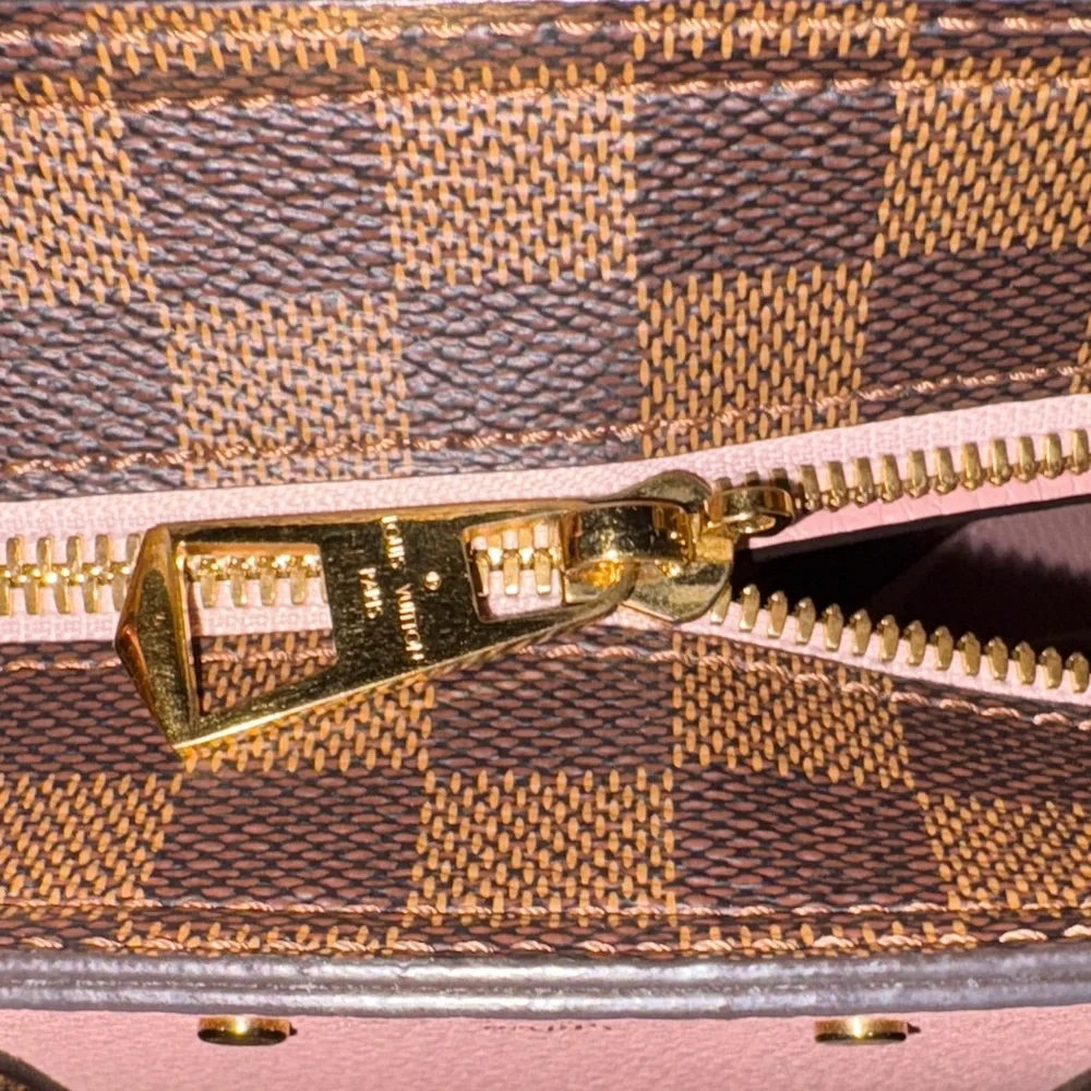 Louis Vuitton Jersey Brown Damier Tote with Pink - Picture 9 of 11